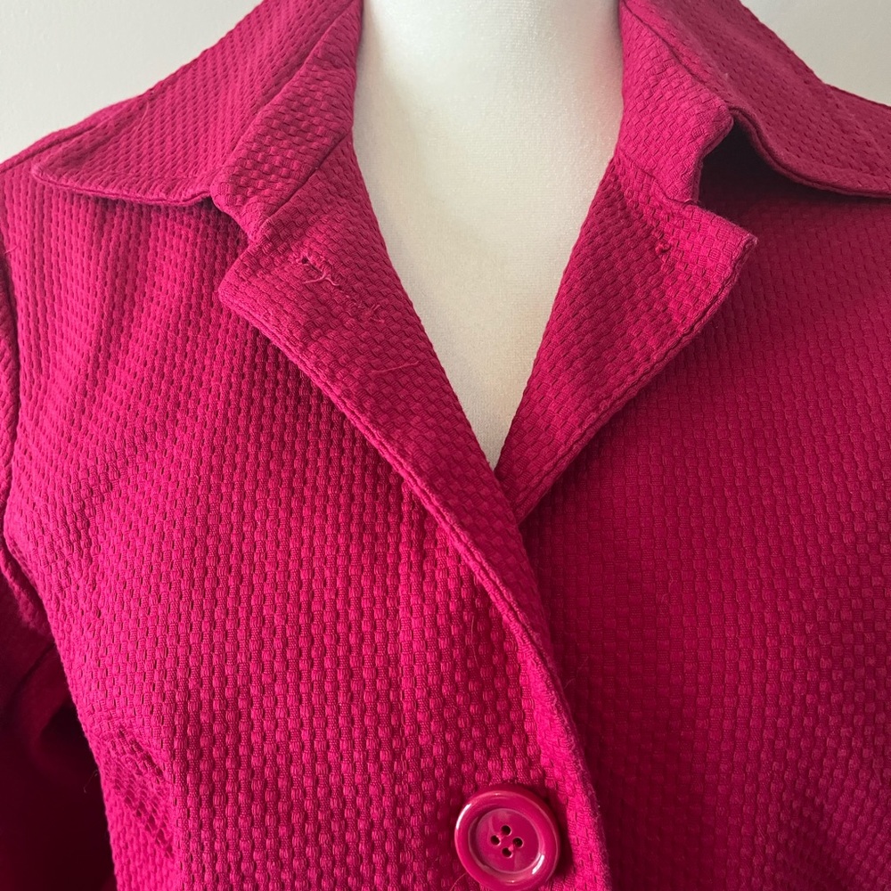 Bandolino Pink Textured Button-Front Coat - Picture 2 of 6
